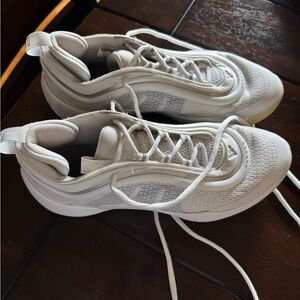 adidas White Knit Lace-Up Sneakers